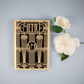 Złote Art Deco Wielki Gatsby Menu Składane Wycinane Laserowo