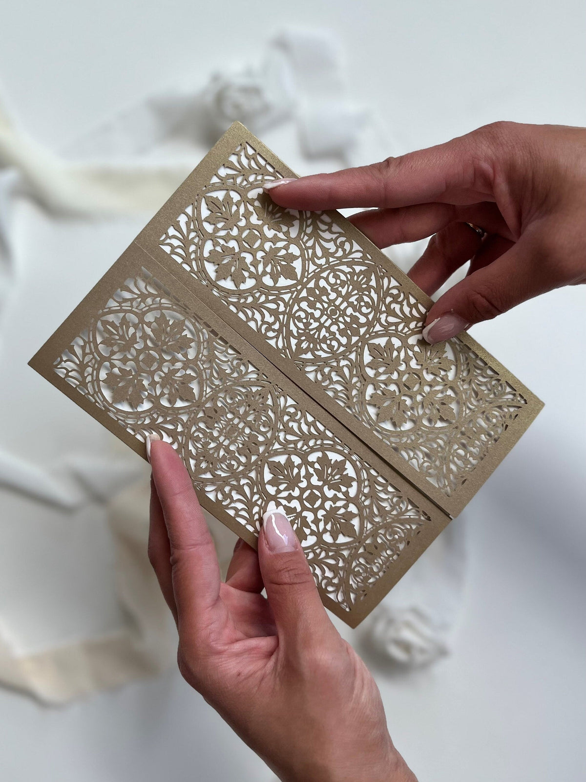 Arabic Gold Gatefold Wedding Laser Cut Covers - Wedding Invitation, Lasercut Gate, DIY Invitation, Handmade, India