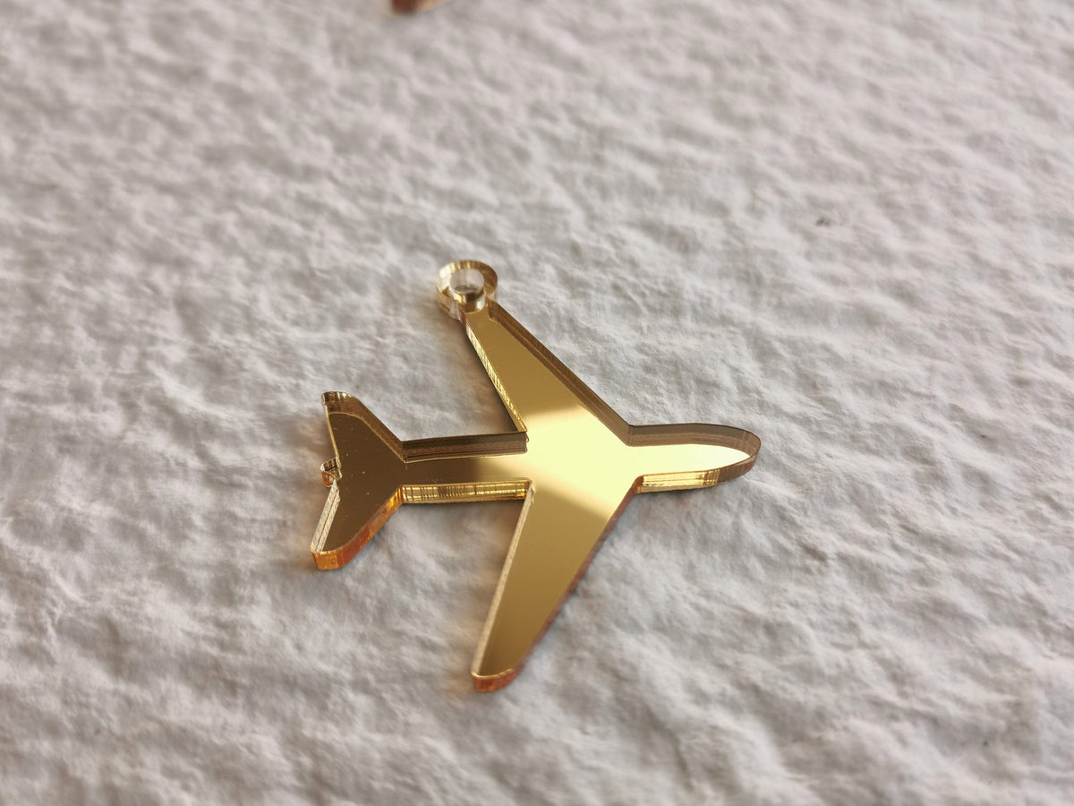 Airplane Charms for Destination Wedding Invitations, Personalized Airplane Tags