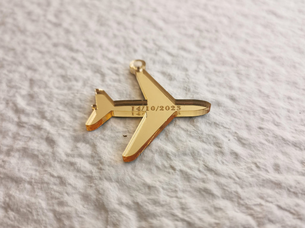 Airplane Charms for Destination Wedding Invitations, Personalized Airplane Tags