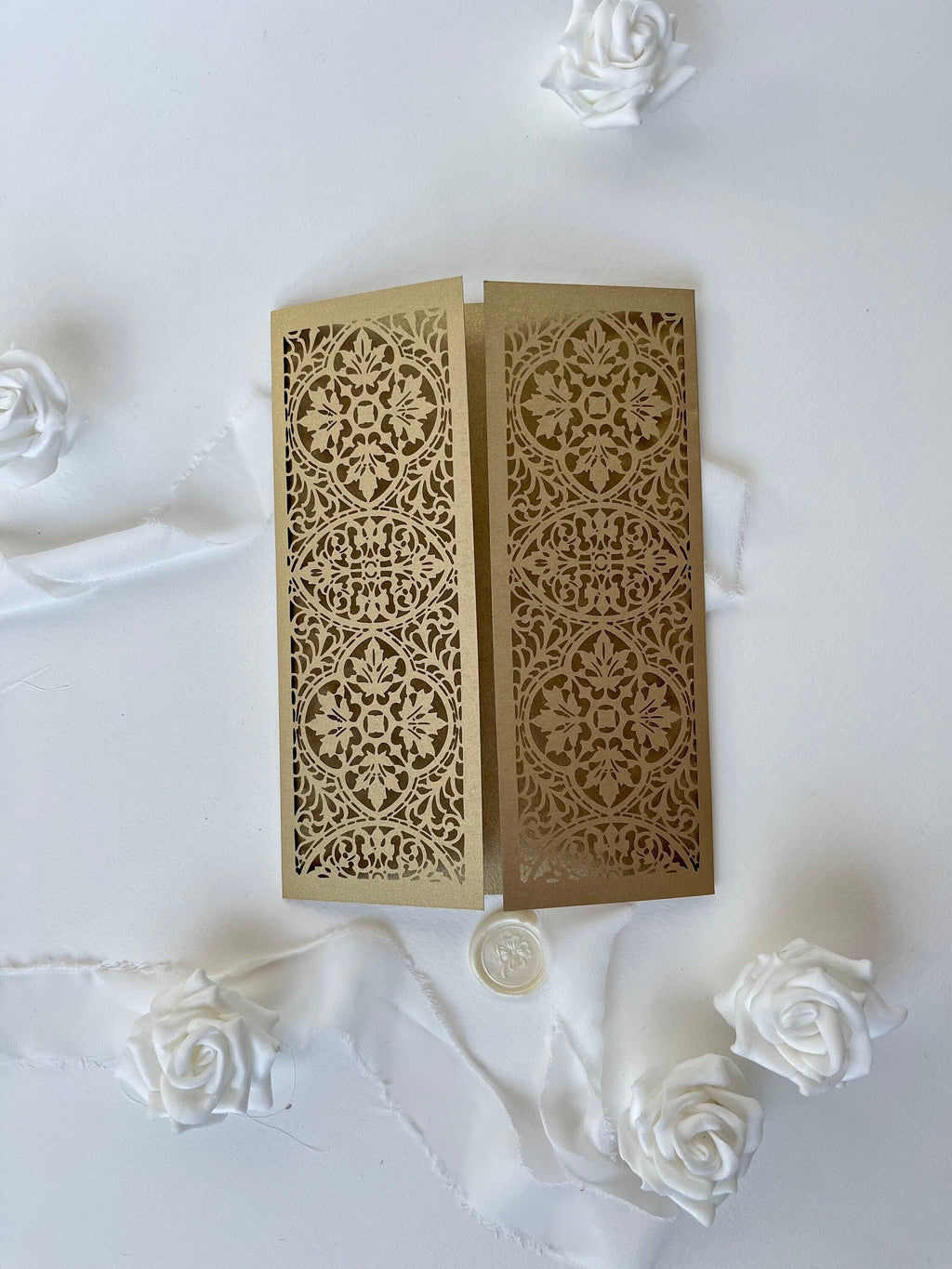 Arabic Gold Gatefold Wedding Laser Cut Covers - Wedding Invitation, Lasercut Gate, DIY Invitation, Handmade, India